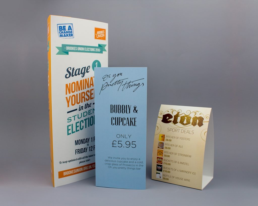 Table Tents Printing Wakefield